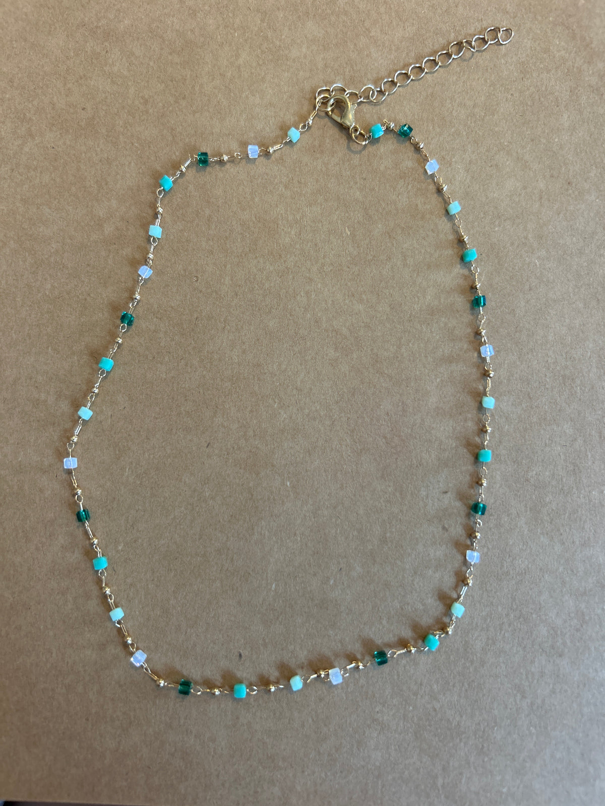 Green and gold necklace