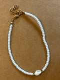 White and gold shell anklet